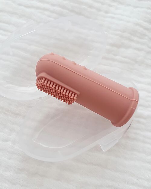 Chewies&more Spazzolino per Neonati - Silicone Alimentare - Cipria Spazzolini