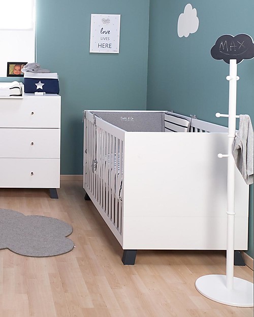 Childhome Appendiabiti Nuvola, Bianco - Con lavagna a forma di nuvola! Appendiabiti