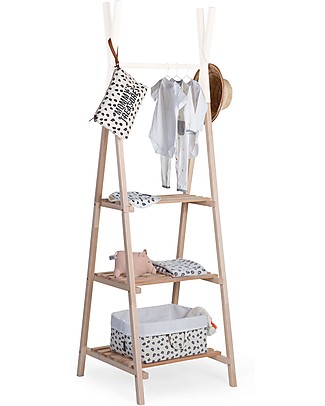 Childhome Appendiabiti Tipi per Bambini con 3 Ripiani - Legno di Faggio Appendiabiti e Grucce_