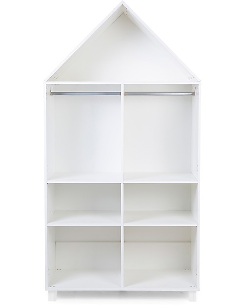 Childhome Arredo Cameretta Completo, Bianco - Armadio Multiuso + Lettino con Sbarre + Cassettiera con Fasciatoio Cassettiere