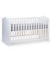 Childhome Arredo Cameretta Completo, Bianco - Armadio Multiuso + Lettino con Sbarre + Cassettiera con Fasciatoio Cassettiere