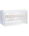 Childhome Arredo Cameretta Completo, Bianco - Armadio Multiuso + Lettino con Sbarre + Cassettiera con Fasciatoio Cassettiere