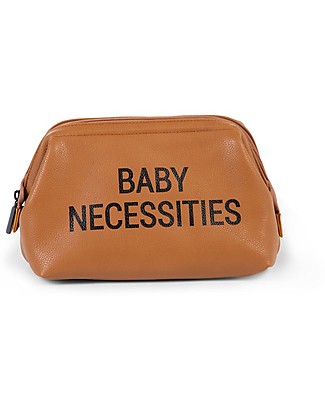 Childhome Baby Necessities Beauty Case - Effetto Pelle Marrone Trousse & Pochette