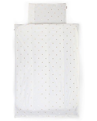 Childhome Bedding Set Duvet Cover and Pillowcase - Gold Dots - 140x100 cm - Cotton Duvet Sets