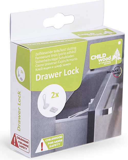 Childhome Blocca Cassetti per Bambini + Kit di Installazione Accessori Sicurezza