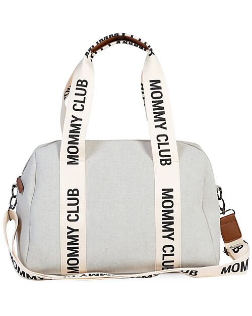 Childhome Borsa Cambio Mommy Club Signature in Tela - Panna - Include Fasciatoio Portatile Borse Cambio
