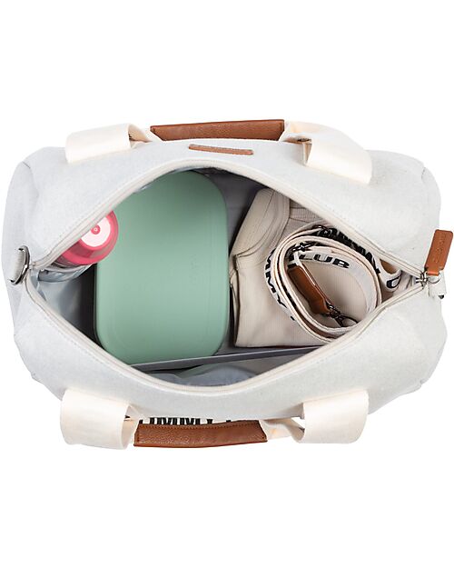 Childhome Borsa Cambio Mommy Club Signature in Tela - Panna - Include Fasciatoio Portatile Borse Cambio