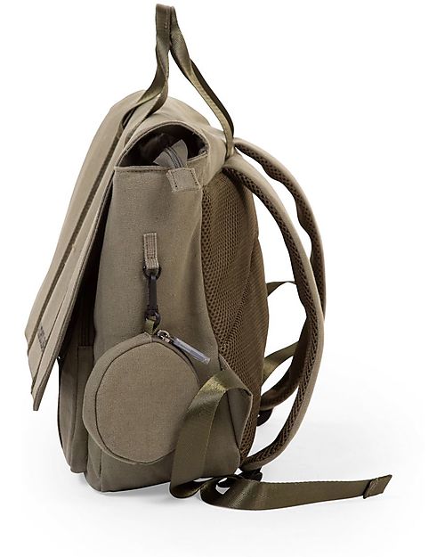 Childhome Borsa Scuola - My School Bag - Canvas Kaki - 39 x 31 x 12 cm - con Copertura Antipioggia Zaini Scuola