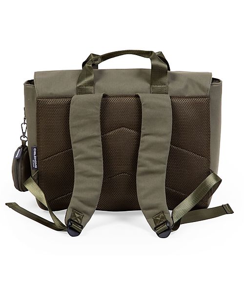 Childhome Borsa Scuola - My School Bag - Canvas Kaki - 39 x 31 x 12 cm - con Copertura Antipioggia Zaini Scuola