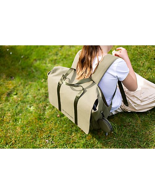 Childhome Borsa Scuola - My School Bag - Canvas Kaki - 39 x 31 x 12 cm - con Copertura Antipioggia Zaini Scuola