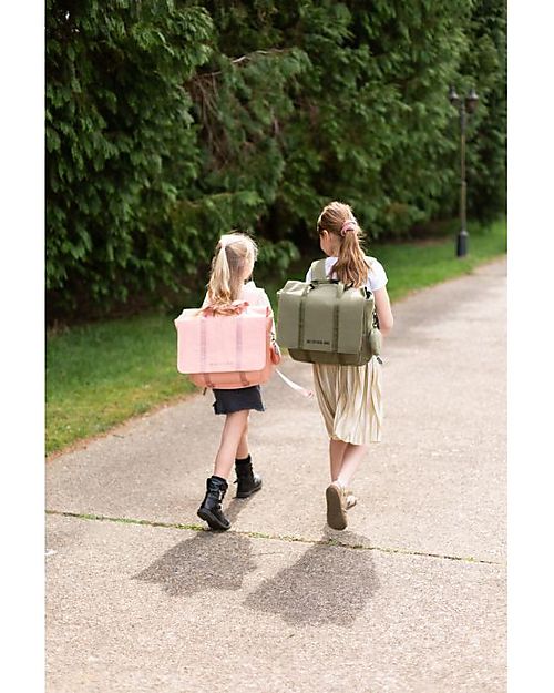 Childhome Borsa Scuola - My School Bag - Canvas Kaki - 39 x 31 x 12 cm - con Copertura Antipioggia Zaini Scuola