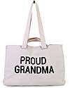 Childhome Borsa Shopper in Canvas Proud Grandma - 50 x 16 x 34 cm - Bianco - Doppio Manico Borse Shopper