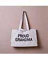 Childhome Borsa Shopper in Canvas Proud Grandma - 50 x 16 x 34 cm - Bianco - Doppio Manico Borse Shopper