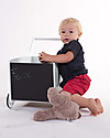 Childhome Carrello Portagiochi in Legno con Lavagna, Bianco - Perfetto per i primi passi! Carrello Primi Passi