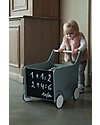 Childhome Carrello Portagiochi in Legno con Lavagna, Grigio Ghiaccio - Perfetto per i primi passi! Carrello Primi Passi