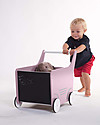 Childhome Carrello Portagiochi in Legno con Lavagna, Rosa Pallido - Perfetto per i primi passi! Carrello Primi Passi
