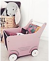 Childhome Carrello Portagiochi in Legno con Lavagna, Rosa Pallido - Perfetto per i primi passi! Carrello Primi Passi