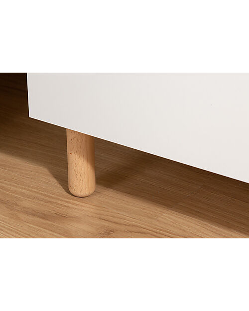 Childhome Cassettiera con Fasciatoio Removibile - Bianco - 3 Cassetti + 1 Anta con Ripiani Cassettiere