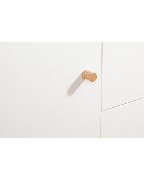 Childhome Cassettiera con Fasciatoio Removibile - Bianco - 3 Cassetti + 1 Anta con Ripiani Cassettiere