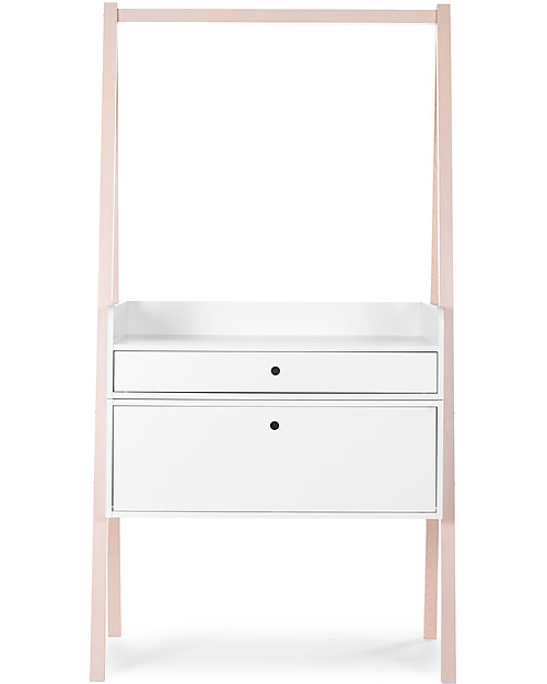 Childhome Cassettiera/Fasciatoio Convertibile Nordic Acacia, Bianco - Si trasforma in scrivania! Cassettiere