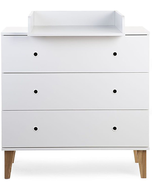 Childhome Cassettiera Lalande Bianco - 3 Cassetti + Fasciatoio Cassettiere