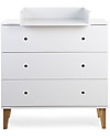 Childhome Cassettiera Lalande Bianco - 3 Cassetti + Fasciatoio Cassettiere
