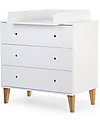 Childhome Cassettiera Lalande Bianco - 3 Cassetti + Fasciatoio Cassettiere