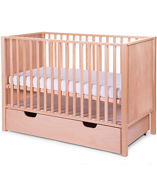 Childhome Cassettone per Lettino con Sbarre in Legno di Faggio 60 x 120 cm, Legno naturale Lettini con Sbarre