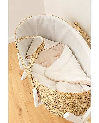 Childhome Cesta Portabebè Moses con Materasso + Rivestimento + Maniglie - 84x47 cm - Naturale Culle e Ceste