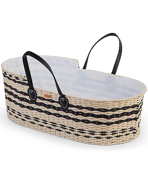 Childhome Cesta Portabebè Moses Natural con Materasso + Rivestimento + Maniglie - 84x45 cm Culle e Ceste