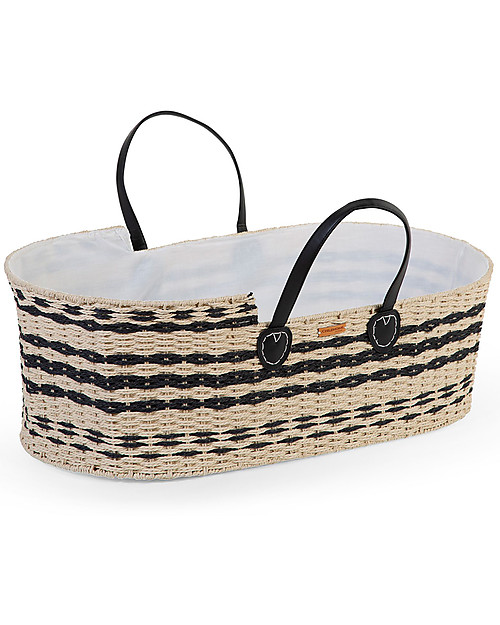 Childhome Cesta Portabebè Moses Natural con Materasso + Rivestimento + Maniglie - 84x45 cm Culle e Ceste