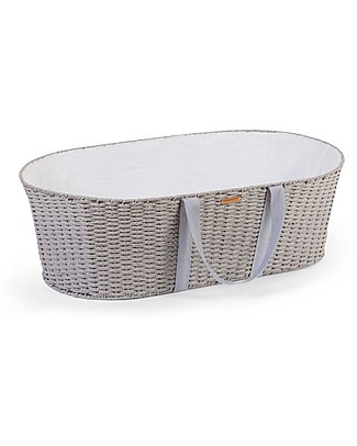 Childhome Cesta Portabèbè Moses Natural con Materasso, Rivestimento e Maniglie - 81 x 43 cm Culle e Ceste