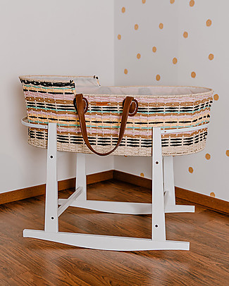 Childhome Cesta Portabèbèb Moses Multicolor con Materasso + Rivestimento + Maniglie - 84x45 cm Culle e Ceste