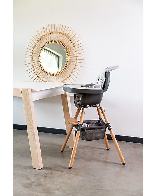 Childhome Cesto Portaoggetti per Seggiolone Evolu, Antracite - 30x30x13 cm Accessori per Seggioloni