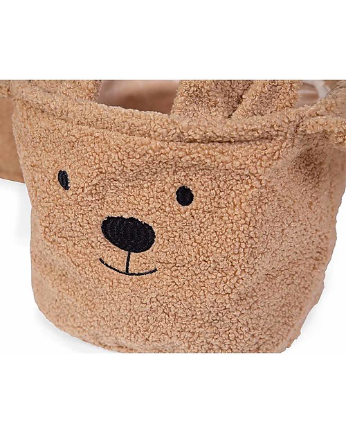 Childhome Cesto Portaoggetti Teddy Beige - 25x20x20 cm - Ultra-morbido! Contenitori Porta Giochi