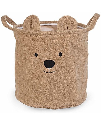 Childhome Cesto Portaoggetti Teddy Beige - 40x40x40 cm - Ultra-morbido! Contenitori Portaoggetti