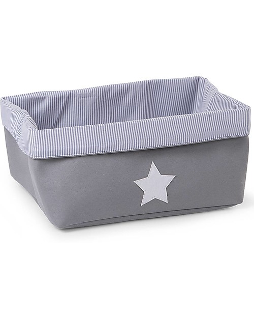 Childhome Contenitore Grigio con Stella - 40x30x20 cm Contenitori Portaoggetti