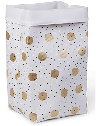 Childhome Contenitore Multifunzionale a Pois Dorati - 32x32x60 cm Contenitori Portaoggetti