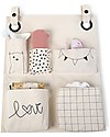 Childhome Contenitore Portaoggetti da Appendere, 100% Cotone - 60x50x5 cm Portaoggetti da Muro