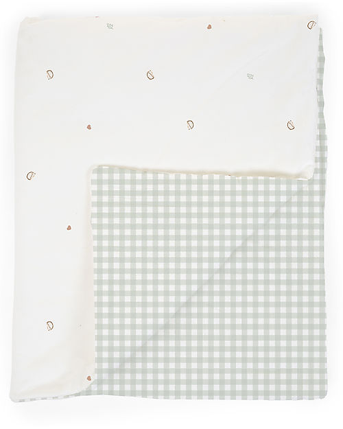 Childhome Copertina 80x100cm - Jersey di Cotone e Vichy - Forest - Certificato Oeko-tex Coperte