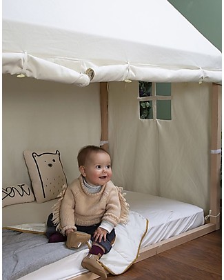 Childhome Cover Tipi per Struttura Letto Casetta Childhome, Bianco - 140x70 cm Letti Montessori