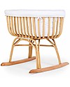 Childhome Culla a Dondolo in Rattan con Materasso e Rivestimento - Naturale - 90x50x70 cm Culle e Ceste