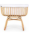 Childhome Culla a Dondolo in Rattan con Materasso e Rivestimento - Naturale - 90x50x70 cm Culle e Ceste