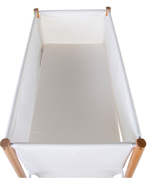 Childhome Culla Evolux in Legno e Retina Traspirante, Natural/Bianco - 50x90 cm Culle e Ceste