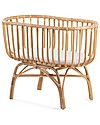 Childhome Culla in Rattan con Materasso, Naturale - 90 x 50 x 70 cm Culle e Ceste
