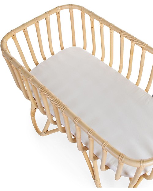 Childhome Culla in Rattan con Materasso - Naturale - 90 x 50 x 70 cm Culle e Ceste