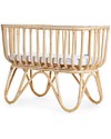 Childhome Culla in Rattan con Materasso - Naturale - 90 x 50 x 70 cm Culle e Ceste
