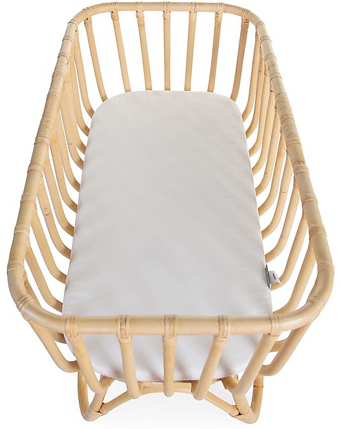 Childhome Culla in Rattan con Materasso - Naturale - 90 x 50 x 70 cm Culle e Ceste