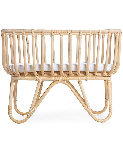 Childhome Culla in Rattan con Materasso - Naturale - 90 x 50 x 70 cm Culle e Ceste