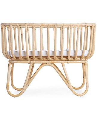 Childhome Culla in Rattan con Materasso - Naturale - 90 x 50 x 70 cm Culle e Ceste